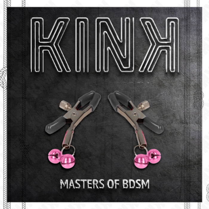 KINK - PINZAS PARA PEZONES CON DOBLE CAMPANILLA ROSA 6 CM - CandyHot - Foto 5