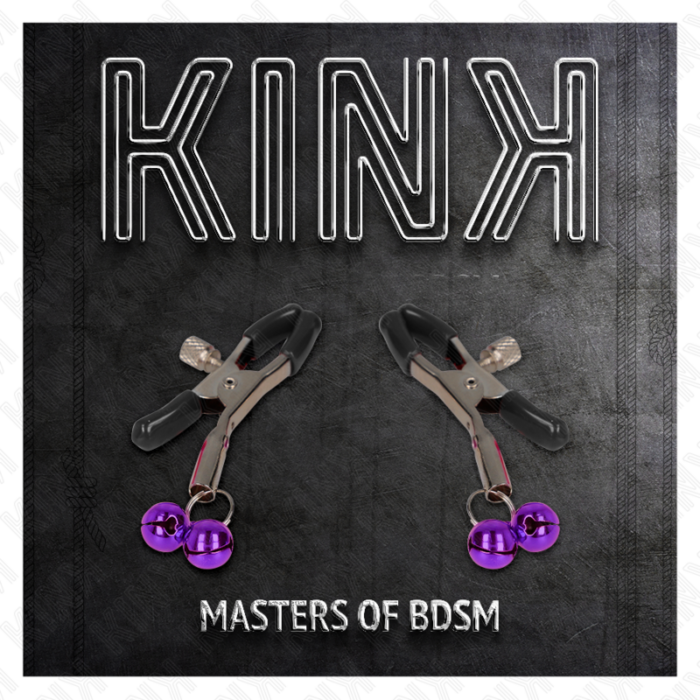 KINK - PINZAS PARA PEZONES CON DOBLE CAMPANILLA VIOLETA 6 CM - CandyHot - Foto 5