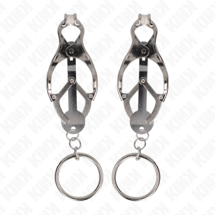 KINK - PINZAS PARA PEZONES ESTILO JAPONÉS CON AROS PLATEADO - CandyHot - Foto 2