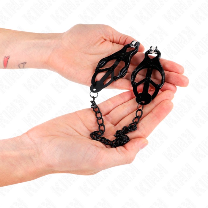 KINK - PINZAS PARA PEZONES ESTILO JAPONÉS CON CADENA NEGRO 30 CM - CandyHot - Foto 4