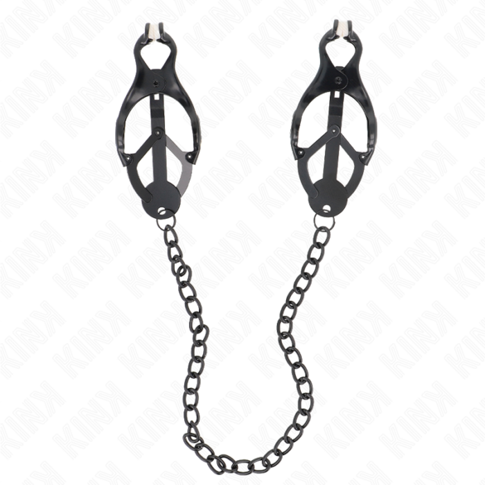 KINK - PINZAS PARA PEZONES ESTILO JAPONÉS CON CADENA NEGRO 30 CM - CandyHot - Foto 1