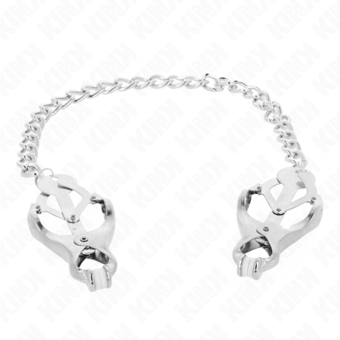 KINK - PINZAS PARA PEZONES ESTILO JAPONÉS CON CADENA PLATEADO 30 CM - CandyHot - Foto 2