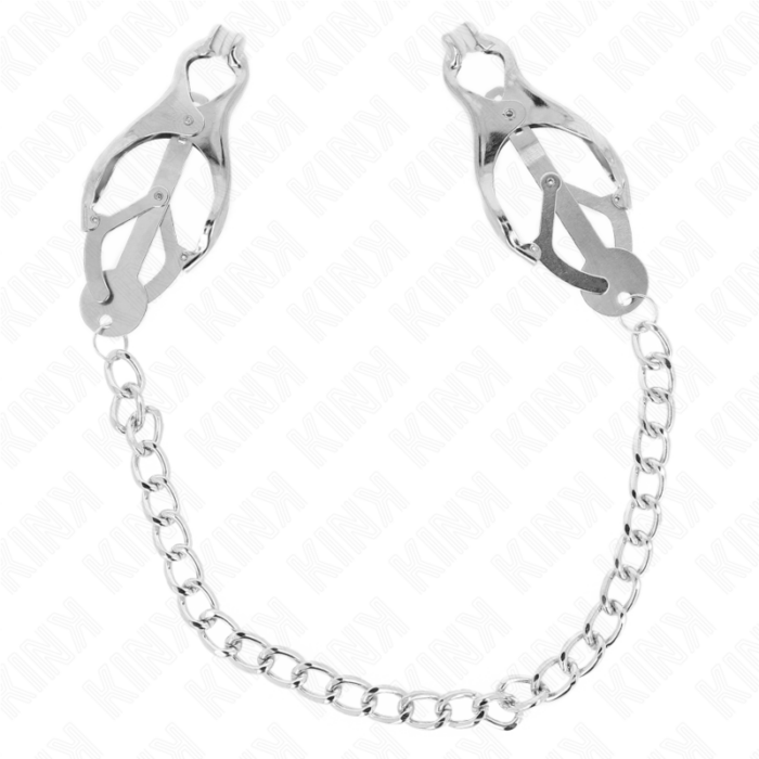 KINK - PINZAS PARA PEZONES ESTILO JAPONÉS CON CADENA PLATEADO 30 CM - CandyHot - Foto 1