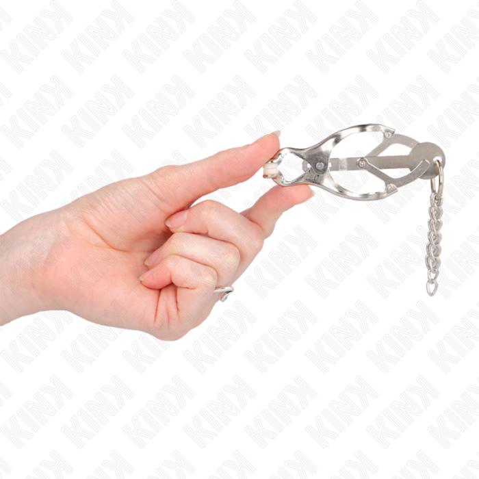 KINK - PINZAS PARA PEZONES ESTILO JAPONÉS CON CADENAS PLATEADO - CandyHot - Foto 4