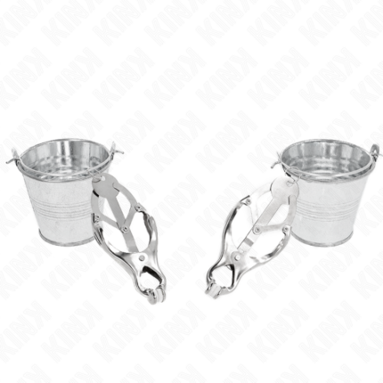 KINK - PINZAS PARA PEZONES ESTILO JAPONÉS CON CUBOS PLATEADO - CandyHot - Foto 2