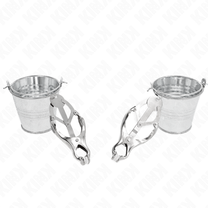KINK - PINZAS PARA PEZONES ESTILO JAPONÉS CON CUBOS PLATEADO - CandyHot - Foto 2
