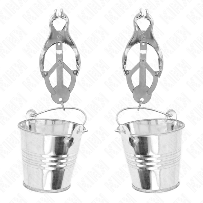 KINK - PINZAS PARA PEZONES ESTILO JAPONÉS CON CUBOS PLATEADO - CandyHot - Foto 1