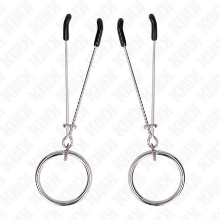 KINK - PINZAS PARA PEZONES FINA CON ARO PLATEADO 7 CM - CandyHot - Foto 1