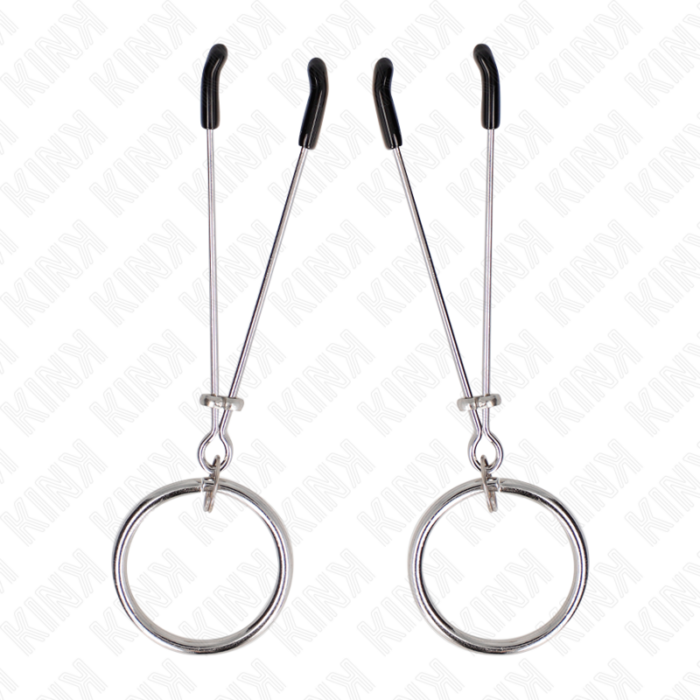 KINK - PINZAS PARA PEZONES FINA CON ARO PLATEADO 7 CM - CandyHot - Foto 1