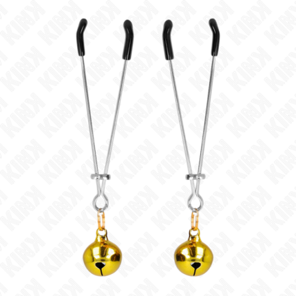 KINK - PINZAS PARA PEZONES FINA CON CASCABEL DORADO 7 CM - CandyHot - Foto 2
