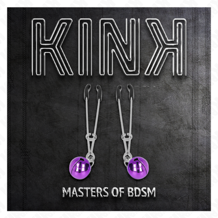 KINK - PINZAS PARA PEZONES FINA CON CASCABEL VIOLETA 7 CM - CandyHot - Foto 5
