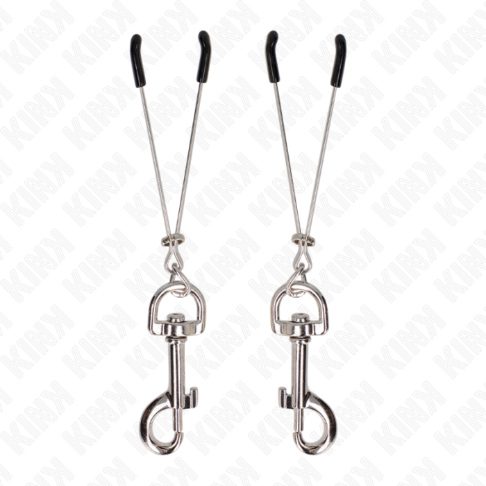 KINK - PINZAS PARA PEZONES FINA CON GANCHO PLATEADO 7 CM - CandyHot - Foto 1