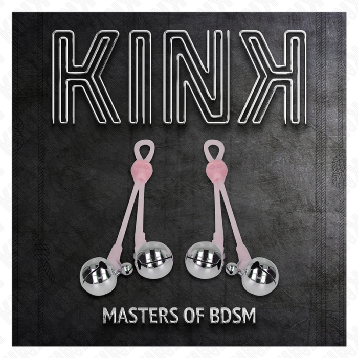 KINK - PINZAS PARA PEZONES LUMINOSAS FORMA CALABERA CON CASCABEL SONORO AJUSTABLE ROSA / PLATEADO - CandyHot - Foto 5