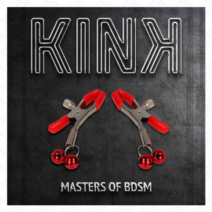 KINK - PINZAS PARA PEZONES ROJAS CON DOBLE CAMPANILLA ROJO 6 CM - CandyHot - Foto 5