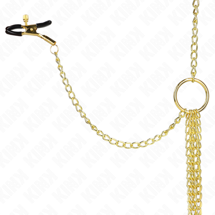 KINK - PINZAS PARA PEZONES Y CLÍTORIS 4 ENGANCHES AJUSTABLE DORADO - CandyHot - Foto 4
