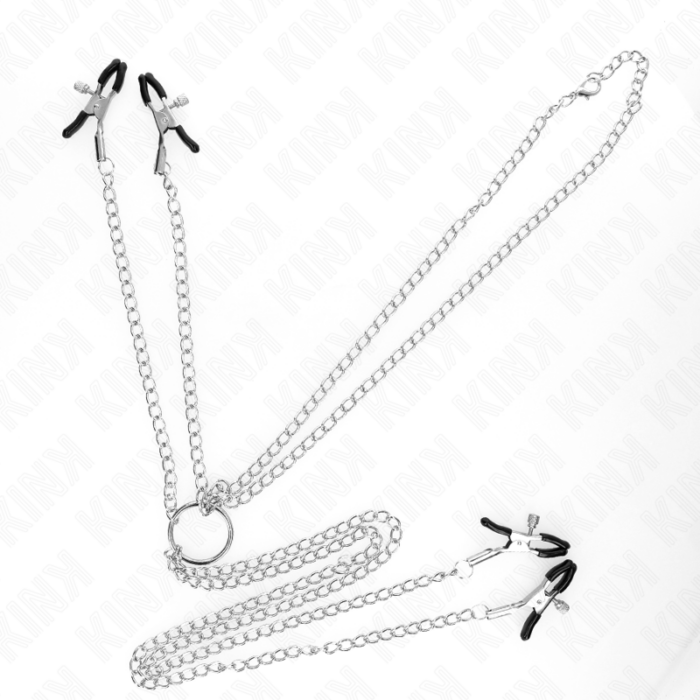 KINK - PINZAS PARA PEZONES Y CLÍTORIS 4 ENGANCHES AJUSTABLE PLATEADO - CandyHot - Foto 4