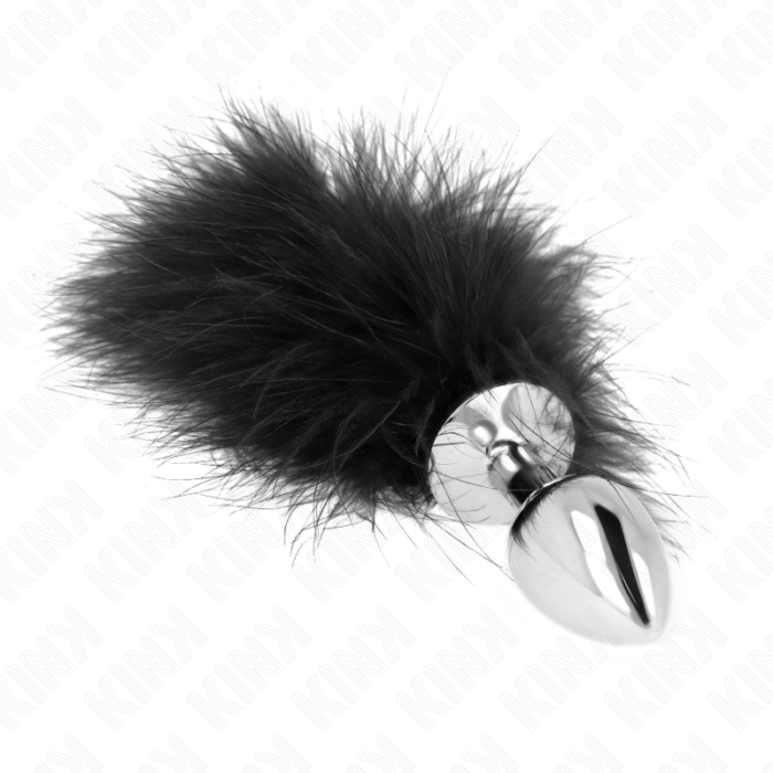 KINK - PLUG ANAL 11 x 7 CM ACERO INOXIDABLE CON PLUMA 11 CM - CandyHot - Foto 2