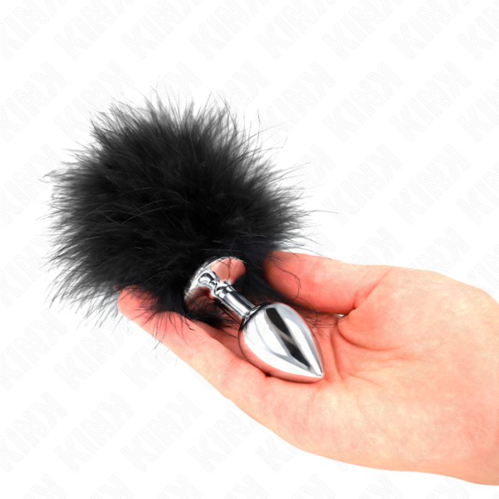 KINK - PLUG ANAL 11 x 7 CM ACERO INOXIDABLE CON PLUMA 11 CM - CandyHot - Foto 3
