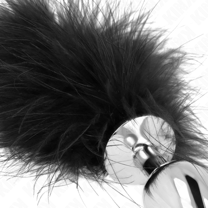 KINK - PLUG ANAL 11 x 7 CM ACERO INOXIDABLE CON PLUMA 11 CM - CandyHot - Foto 4