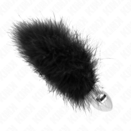 KINK - PLUG ANAL 11 x 7 CM ACERO INOXIDABLE CON PLUMA 11 CM - CandyHot - Foto 1