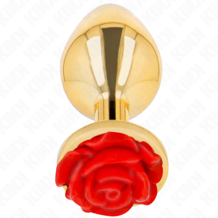 KINK - PLUG ANAL DORADO ROSA ROJA TALLA L - CandyHot - Foto 2