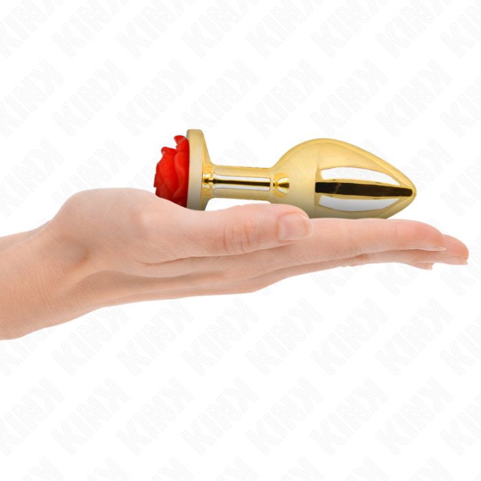 KINK - PLUG ANAL DORADO ROSA ROJA TALLA L - CandyHot - Foto 3