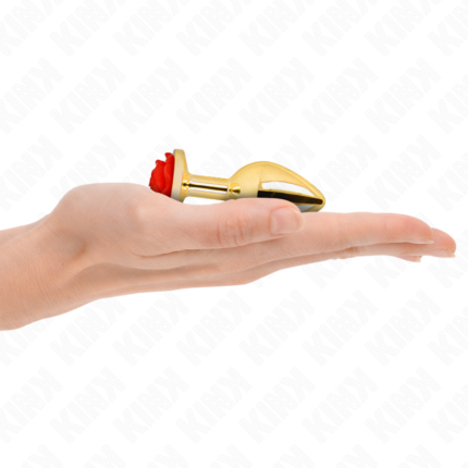 KINK - PLUG ANAL DORADO ROSA ROJA TALLA S - CandyHot - Foto 2