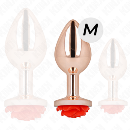 KINK - PLUG ANAL ORO ROSADO ROSA ROJA M - CandyHot - Foto 2