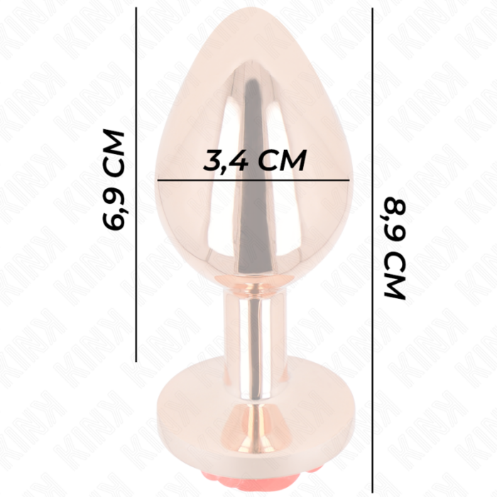 KINK - PLUG ANAL ORO ROSADO ROSA ROJA M - CandyHot - Foto 4