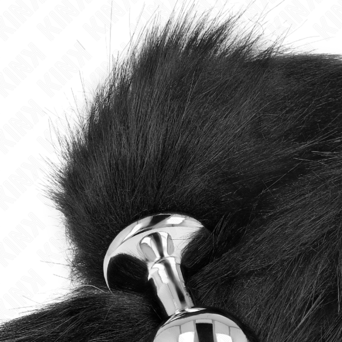 KINK - PLUG ANAL TALLA M 8 X 3.5 CM CON COLA SINTÉTICA 40 CM NEGRO - CandyHot - Foto 4