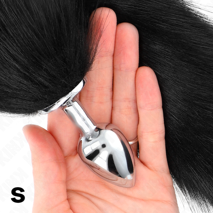 KINK - PLUG ANAL TALLA S 7 X 3 CM CON COLA SINTÉTICA 40 CM NEGRO - CandyHot - Foto 3