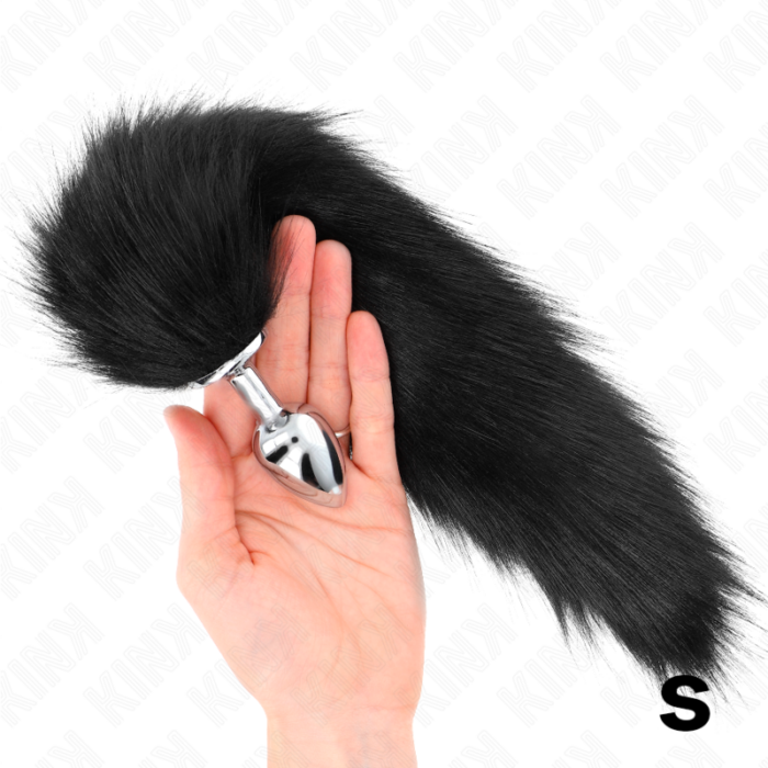 KINK - PLUG ANAL TALLA S 7 X 3 CM CON COLA SINTÉTICA 40 CM NEGRO - CandyHot - Foto 4