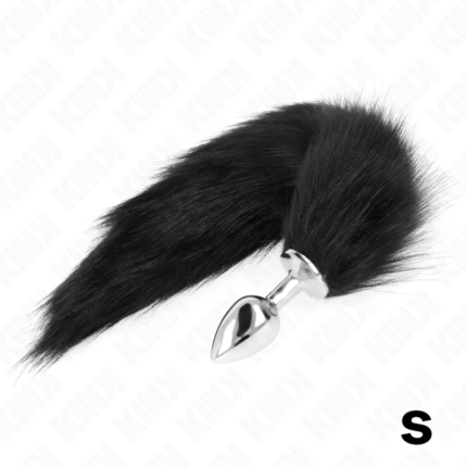 KINK - PLUG ANAL TALLA S 7 X 3 CM CON COLA SINTÉTICA 40 CM NEGRO - CandyHot - Foto 1