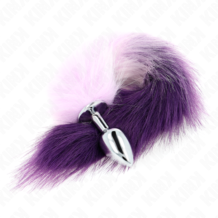 KINK - PLUG ANAL TALLA S 7 X 3 CM CON COLA SINTÉTICA 40 CM VIOLETA - CandyHot - Foto 3