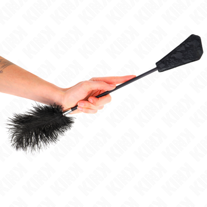 KINK - PLUMAS DE AVESTRUZ PARA COSQUILLAS CON PALETA DE ENCAJE 56 CM - CandyHot - Foto 5
