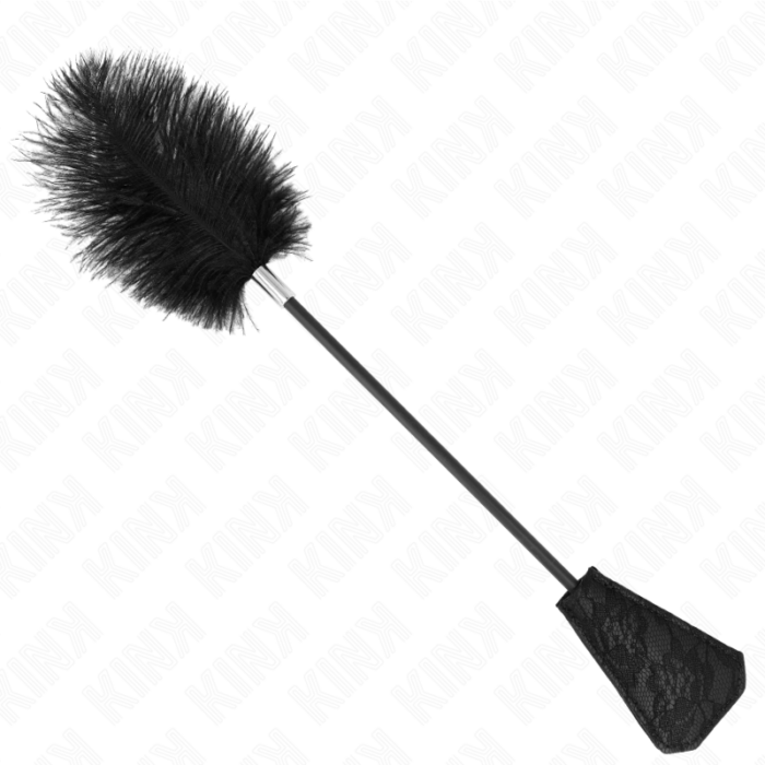 KINK - PLUMAS DE AVESTRUZ PARA COSQUILLAS CON PALETA DE ENCAJE 56 CM - CandyHot - Foto 1