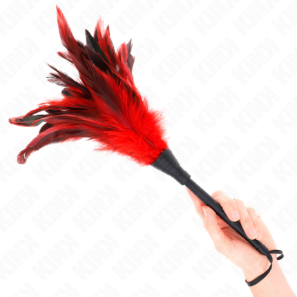 KINK - PLUMAS DE POLLO PARA COSQUILLAS CON FORMA CUERNO DE CRIADA ROJO 36 CM - CandyHot - Foto 2