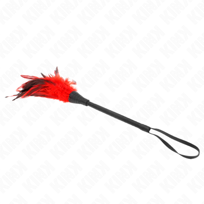 KINK - PLUMAS DE POLLO PARA COSQUILLAS CON FORMA CUERNO DE CRIADA ROJO 36 CM - CandyHot - Foto 3