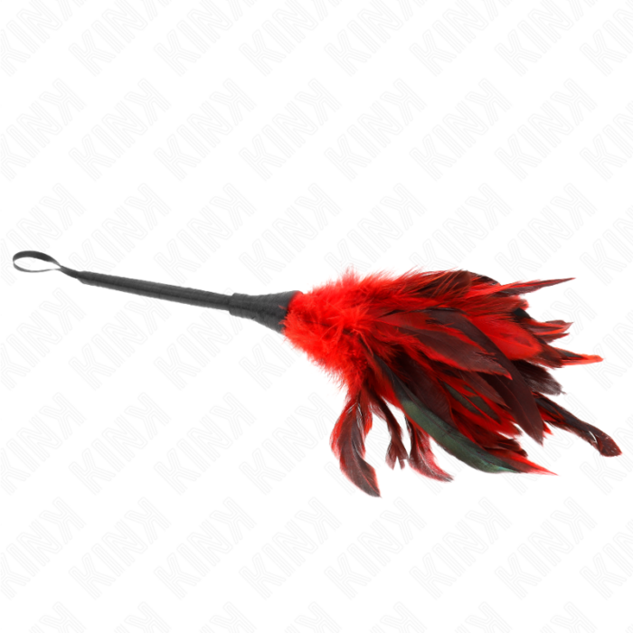 KINK - PLUMAS DE POLLO PARA COSQUILLAS CON FORMA CUERNO DE CRIADA ROJO 36 CM - CandyHot - Foto 4