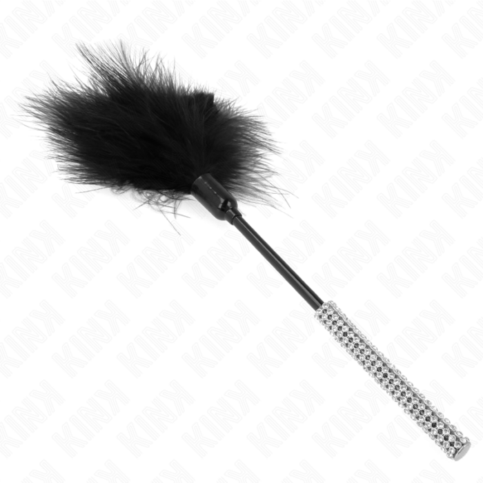 KINK - PLUMAS PARA COSQUILLAS CON MANGO DE DIAMANTES DE IMITACIÓN 27 CM - CandyHot - Foto 3