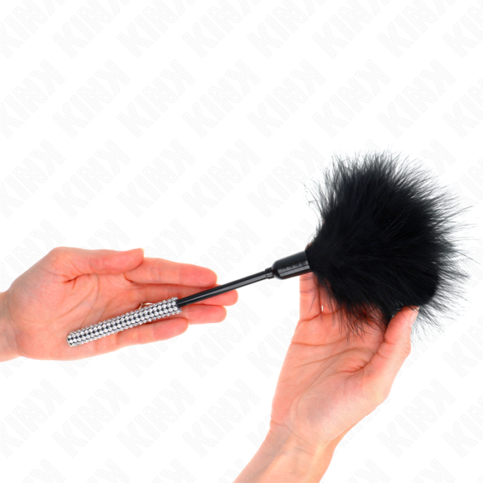 KINK - PLUMAS PARA COSQUILLAS CON MANGO DE DIAMANTES DE IMITACIÓN 27 CM - CandyHot - Foto 5