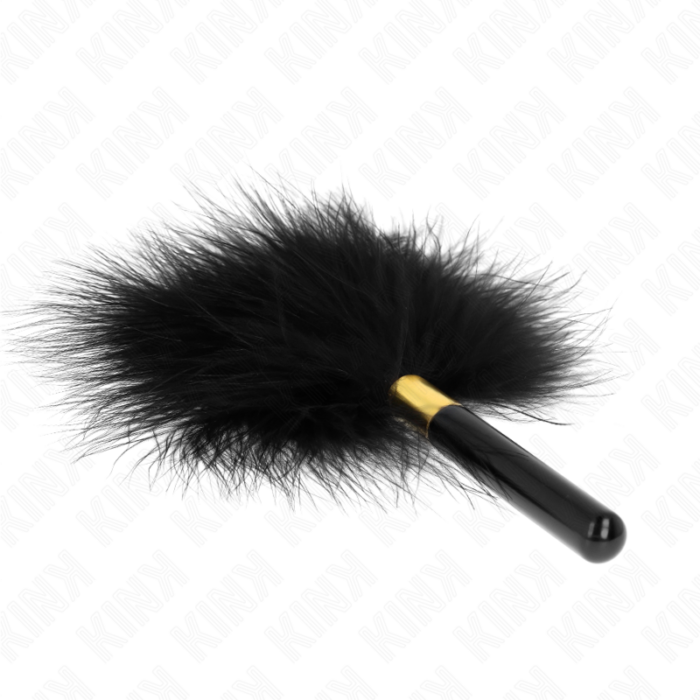 KINK - PLUMAS PARA COSQUILLAS METAL DORADO NEGRA 18 CM - CandyHot - Foto 2