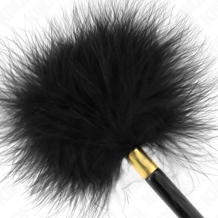 KINK - PLUMAS PARA COSQUILLAS METAL DORADO NEGRA 18 CM - CandyHot - Foto 3