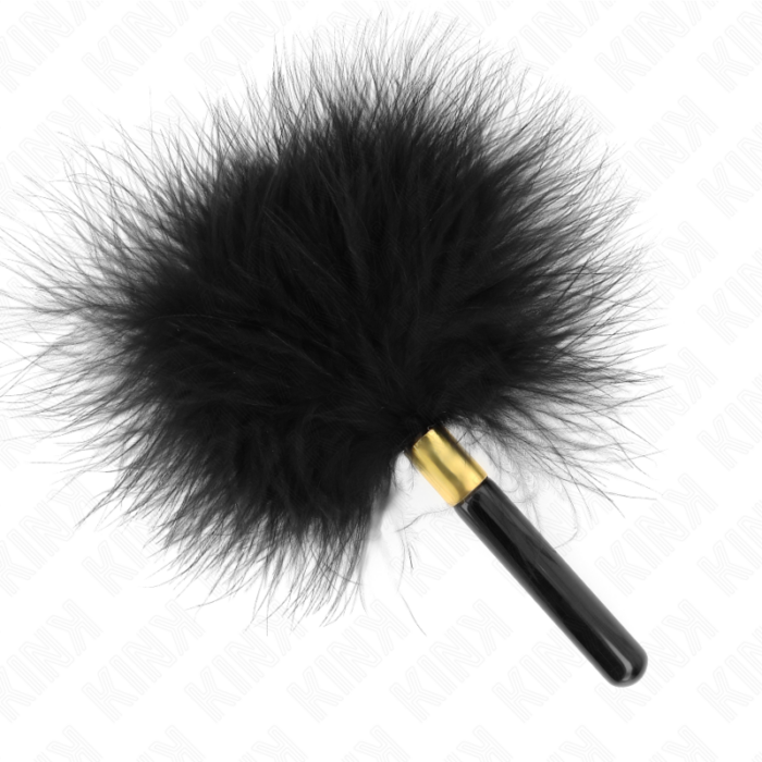 KINK - PLUMAS PARA COSQUILLAS METAL DORADO NEGRA 18 CM - CandyHot - Foto 1