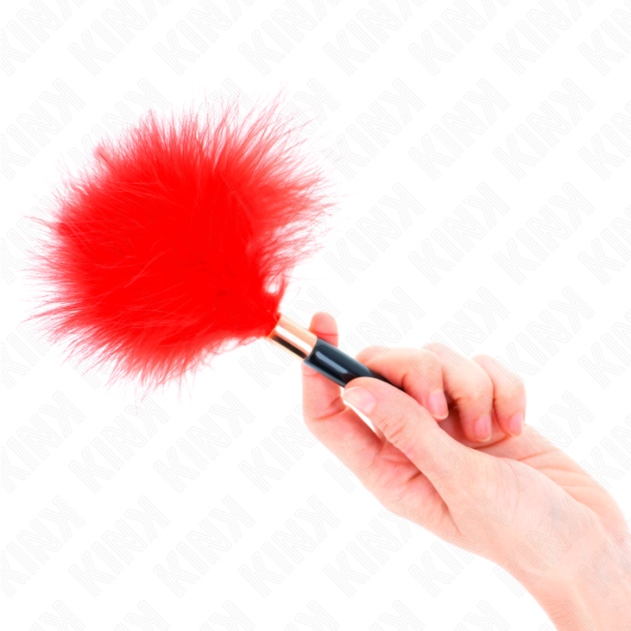KINK - PLUMAS PARA COSQUILLAS METAL DORADO ROJO 18 CM - CandyHot - Foto 2