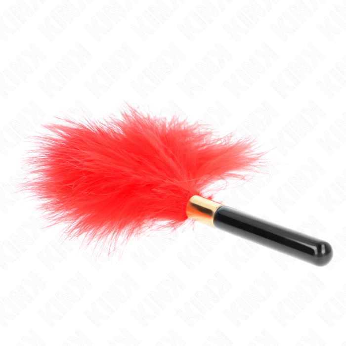 KINK - PLUMAS PARA COSQUILLAS METAL DORADO ROJO 18 CM - CandyHot - Foto 3
