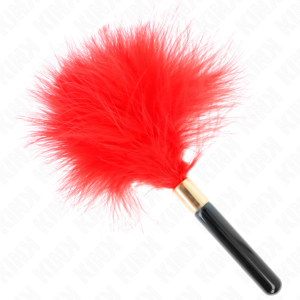 KINK - PLUMAS PARA COSQUILLAS METAL DORADO ROJO 18 CM - CandyHot - Foto 1