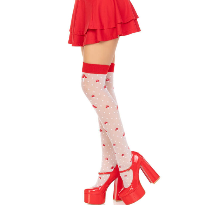 LEG AVENUE - CALCETINES ALTOS CHAMPIÑONES ROJO/BLANCO - CandyHot - Foto 3