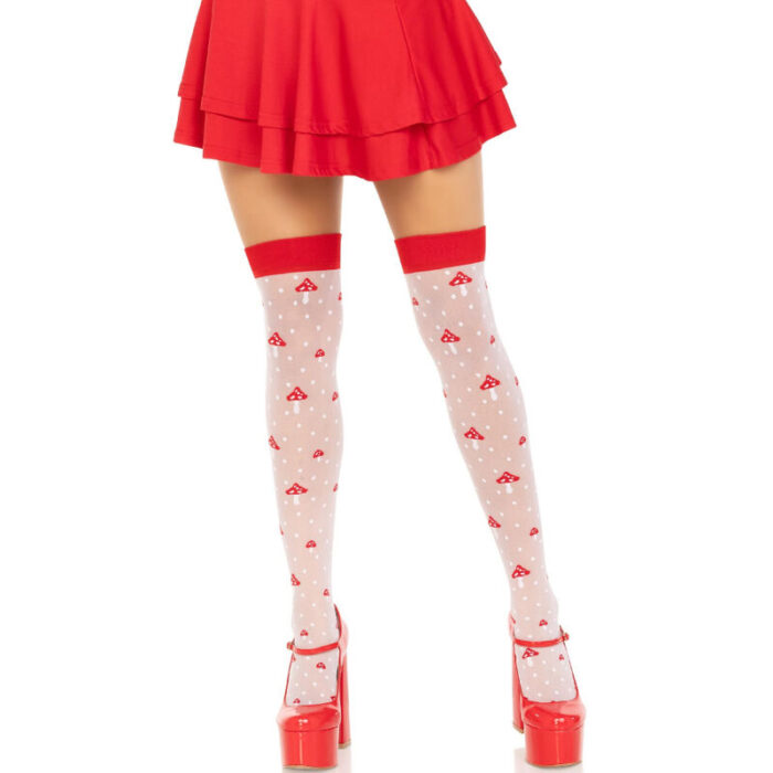 LEG AVENUE - CALCETINES ALTOS CHAMPIÑONES ROJO/BLANCO - CandyHot - Foto 1