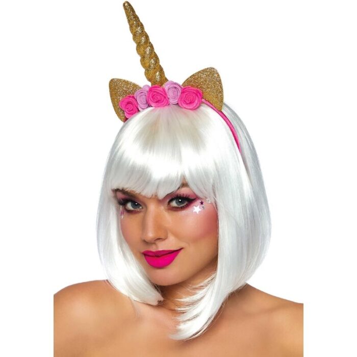 LEG AVENUE - DIADEMA DE UNICORNIO CON FLORES DORADO - CandyHot - Foto 1